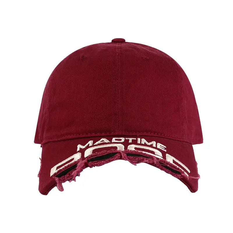 Maroon Embroidered Baseball Cap Women Korean Style All Match - Image 15