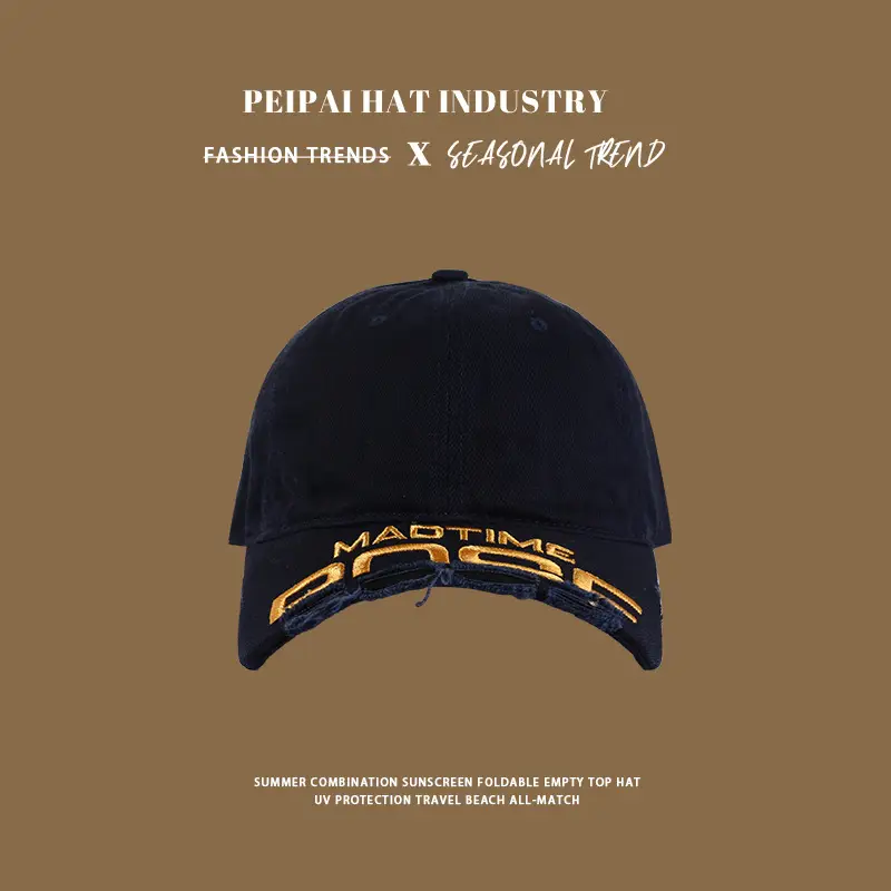 Maroon Embroidered Baseball Cap Women Korean Style All Match - Image 3