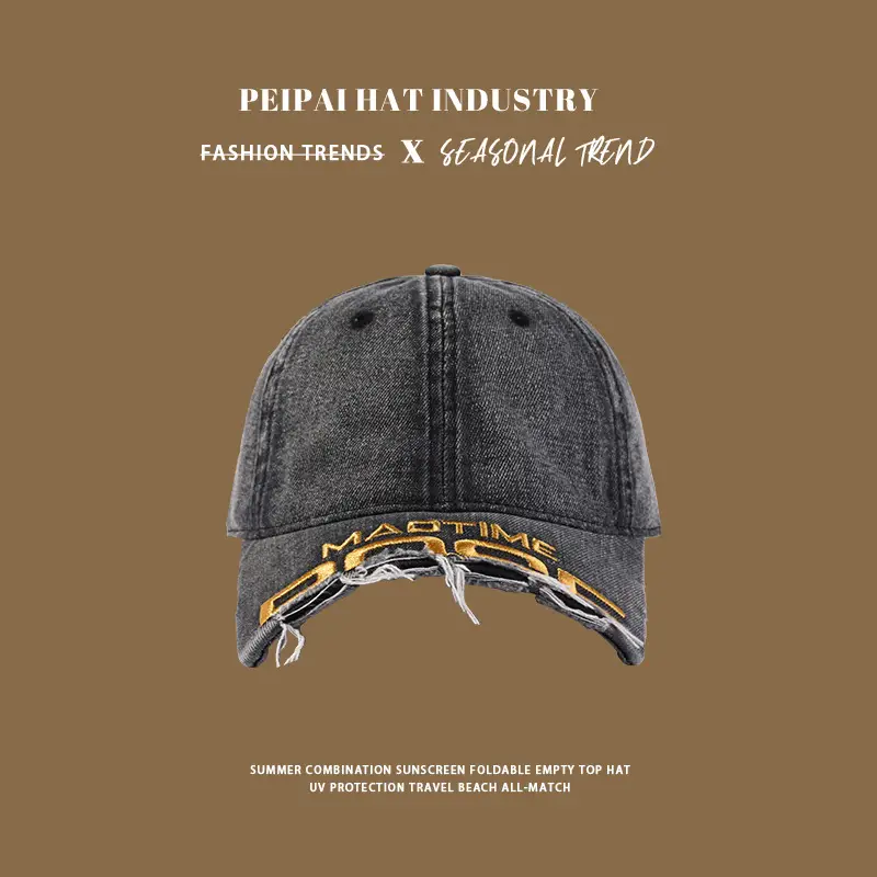 Maroon Embroidered Baseball Cap Women Korean Style All Match - Image 9