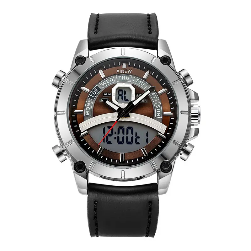 Men Digital Display Sports Watch Brown Band 2024 - Image 8