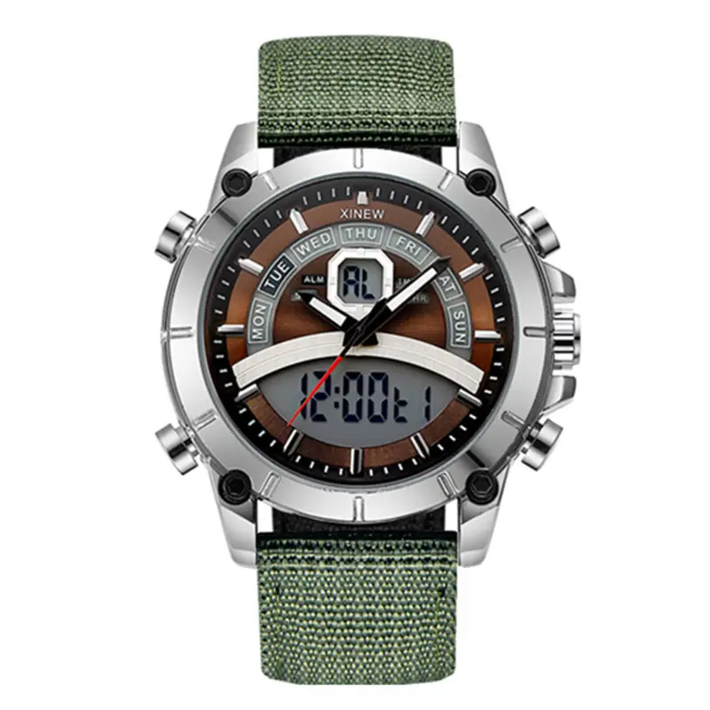 Men Digital Display Sports Watch Brown Band 2024 - Image 3
