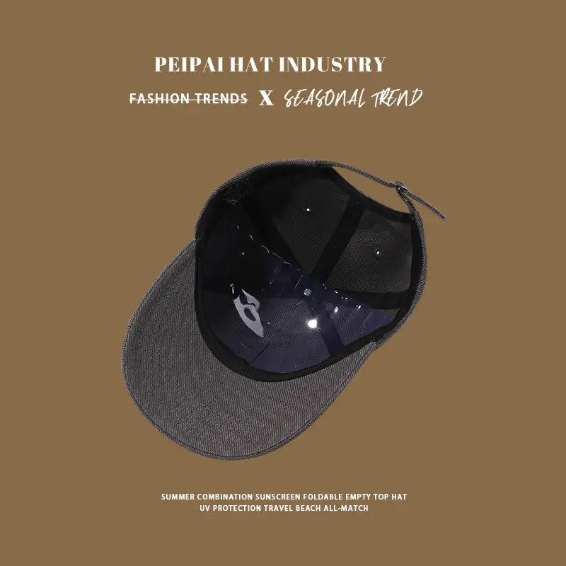 Peppy Hat Men Retro Washed Wide Brim Cap — feature 11