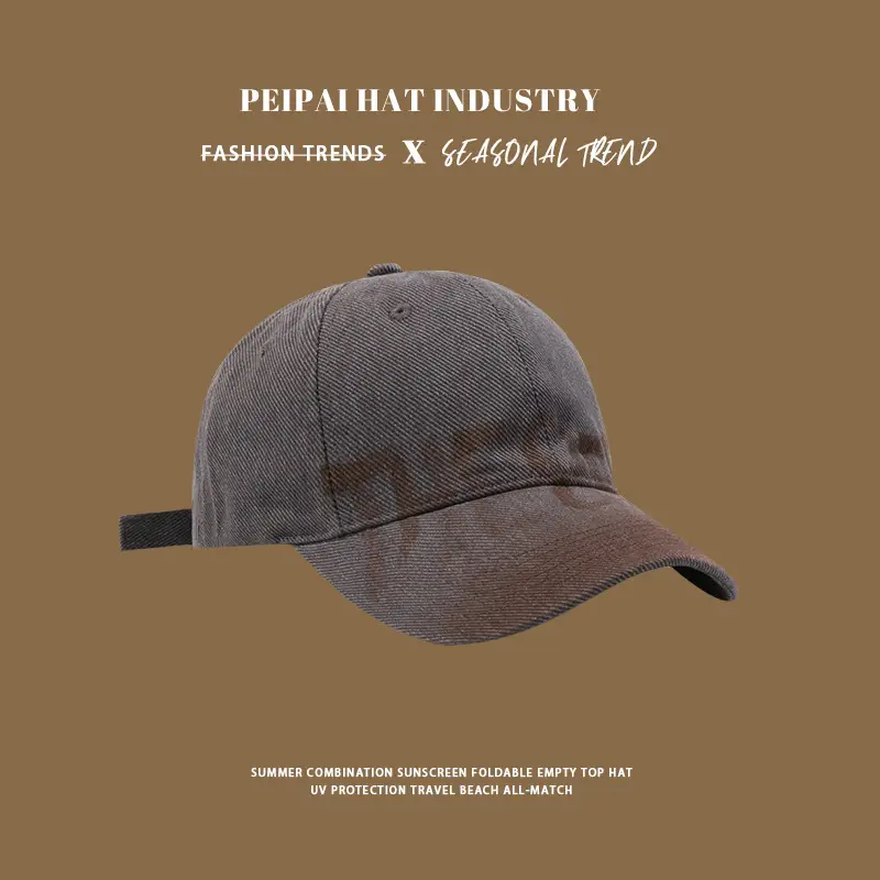 Peppy Hat Men Retro Washed Wide Brim Cap — feature 4