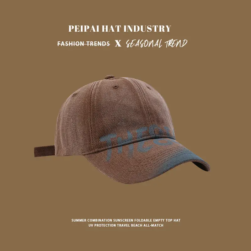 Peppy Hat Men Retro Washed Wide Brim Cap — feature 5