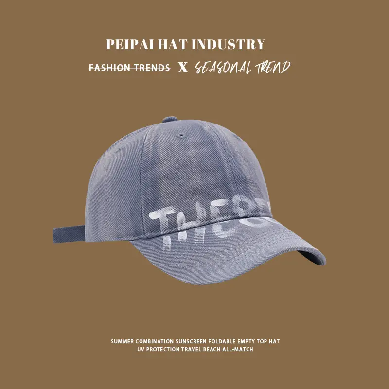 Peppy Hat Men Retro Washed Wide Brim Cap — feature 7