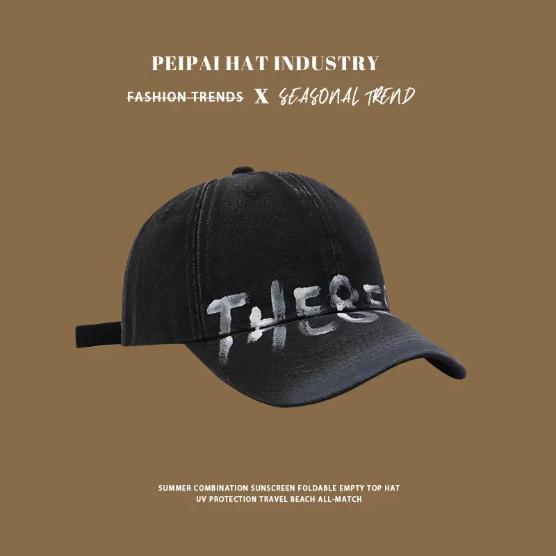 Peppy Hat Men Retro Washed Wide Brim Cap — feature 8