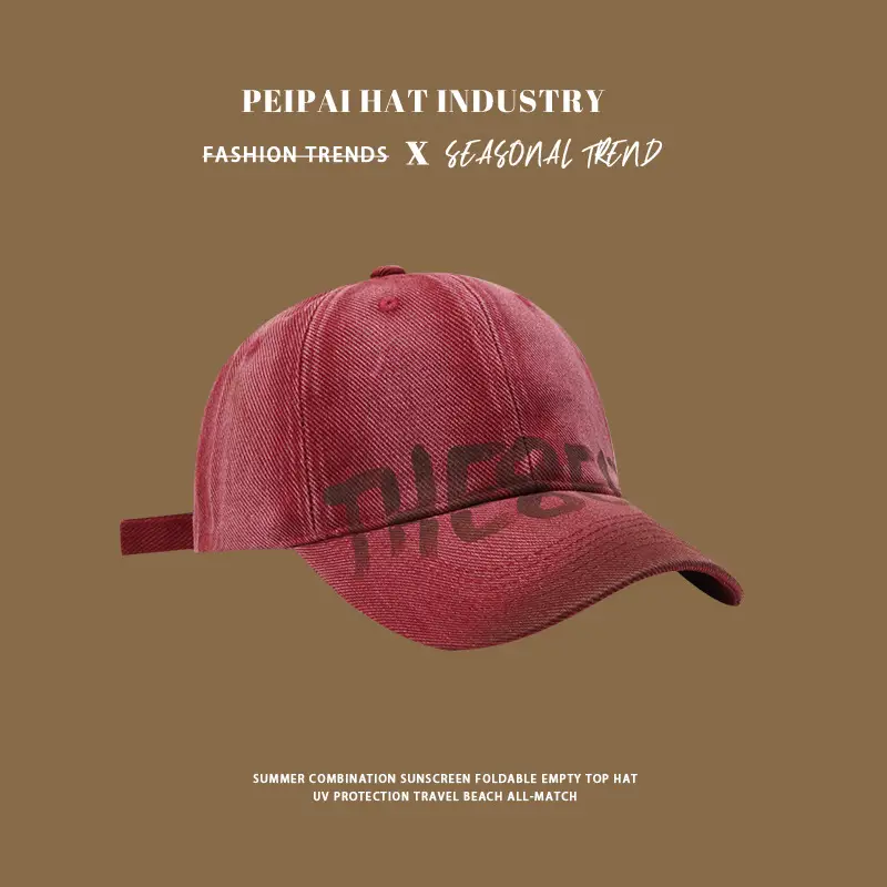 Peppy Hat Men Retro Washed Wide Brim Cap - Image 5