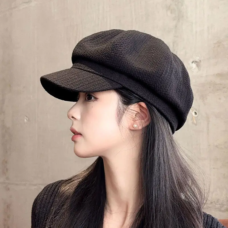 Women's British Octagonal Cap Beige Duck Tissue 2024 - Image 6