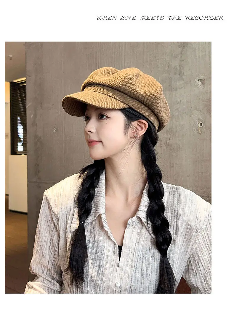 Women's British Octagonal Cap Beige Duck Tissue 2024 — feature 16