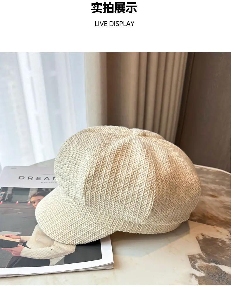 Women's British Octagonal Cap Beige Duck Tissue 2024 — feature 21
