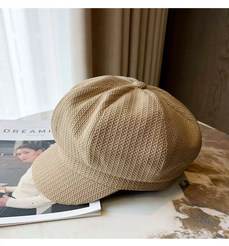 Women's British Octagonal Cap Beige Duck Tissue 2024 — feature 22