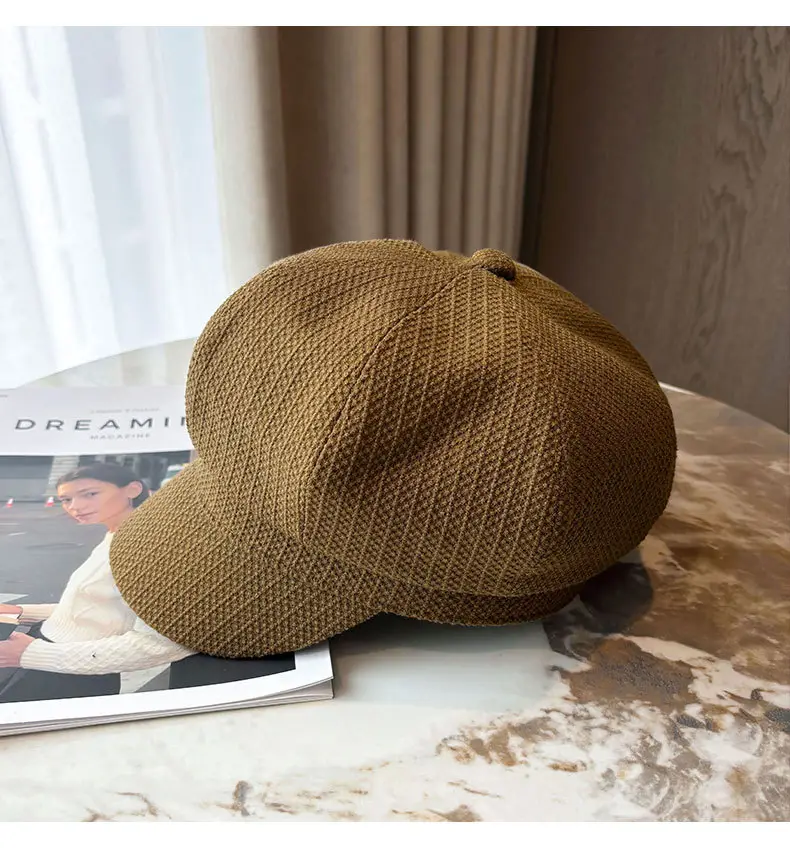 Women's British Octagonal Cap Beige Duck Tissue 2024 — feature 23