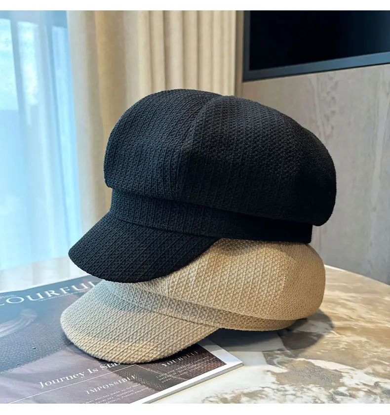 Women's British Octagonal Cap Beige Duck Tissue 2024 — feature 25