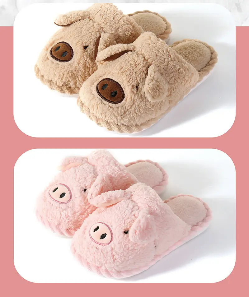 Autumn and Winter New Baotou Plush Cotton Slippers Indoor Home Warm Non-Slip Thick Sole Soft and Comfortable Couple Style Cotton Slippers — feature 9