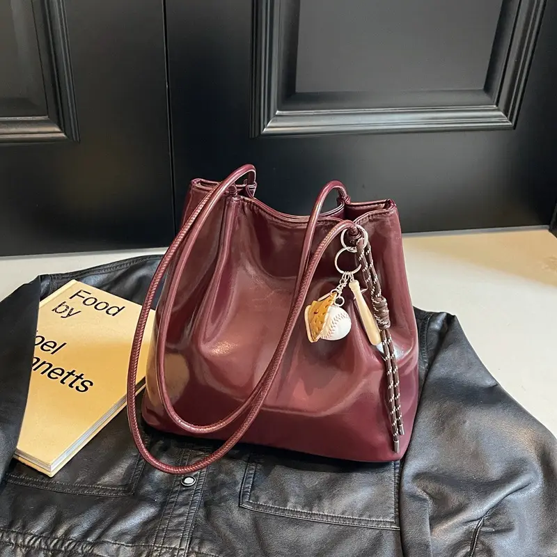 Maroon Korean Style Shoulder Bag for Women 2024