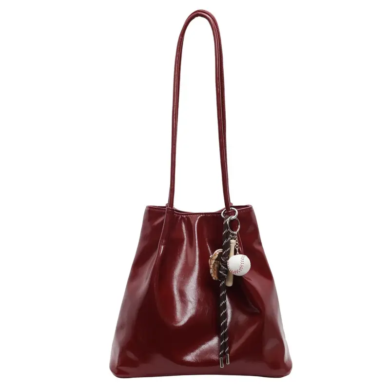 Maroon Korean Style Shoulder Bag for Women 2024
