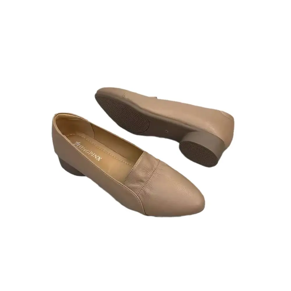 Factory Direct Sales 2025 Flats Autum Low-Heeled Soft Leather Casual Evening Breeze Gentle Fashion Casual Shoes Soft Sole Soft Surface - Image 5