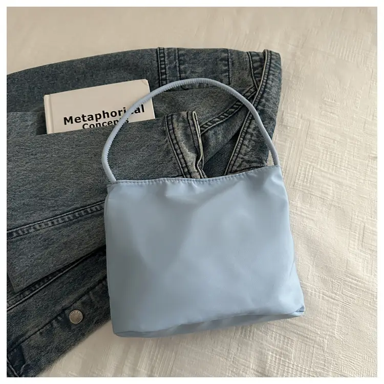 Light Blue Nylon Shoulder Bag for Women 2024 — feature 14