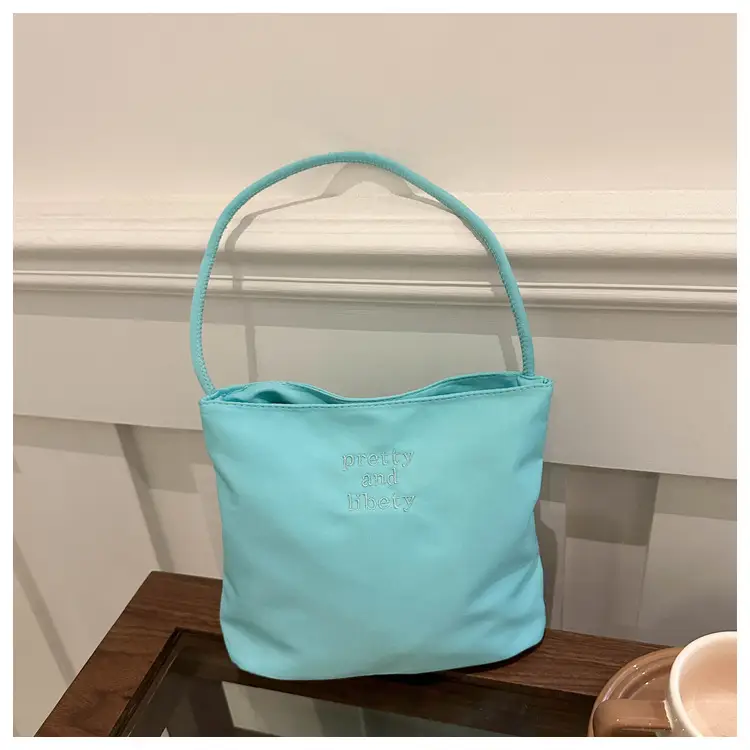 Light Blue Nylon Shoulder Bag for Women 2024 — feature 24