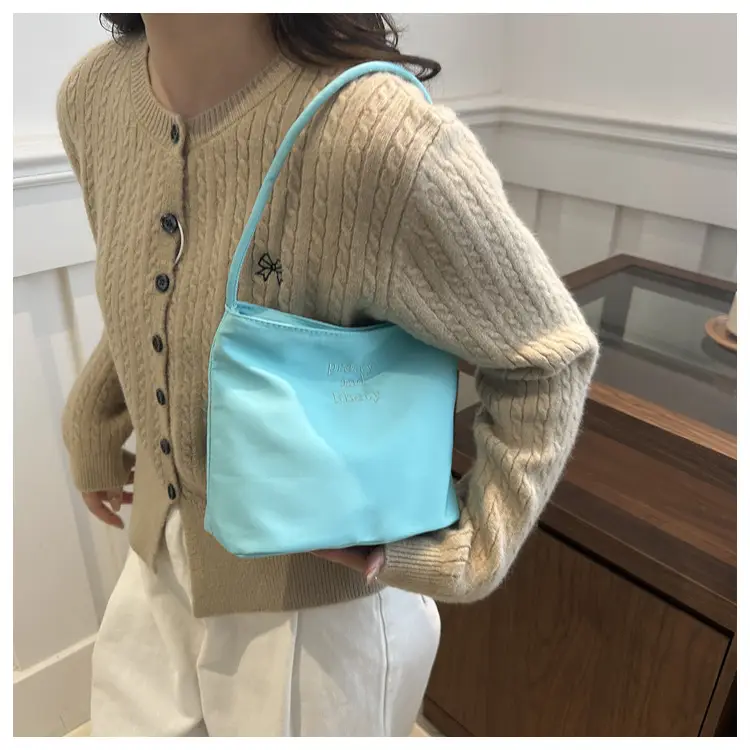 Light Blue Nylon Shoulder Bag for Women 2024 — feature 37