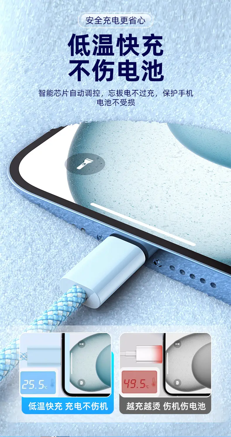 type-c to typec60W data cable for Apple 15 16 Samsung Huawei fast charging cable wholesale — feature 7