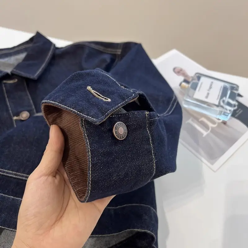 Women Denim Jacket Dark Blue 2024 Autumn Loose Fit — feature 6