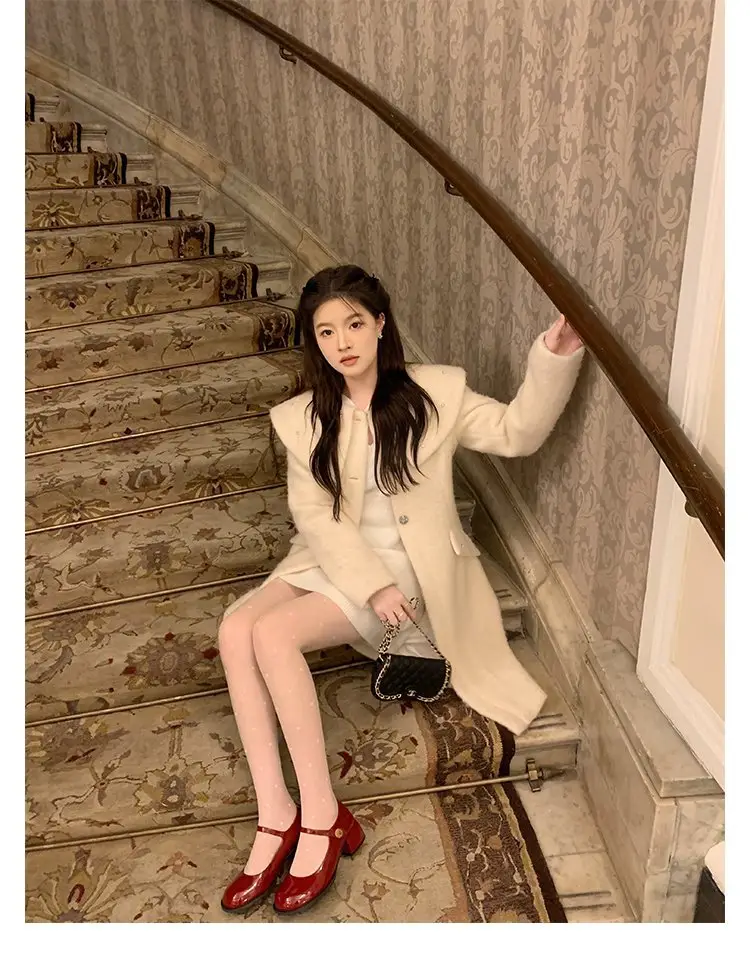 French Style One-word Buckle Belt Mary Jane Shoes for Outer Wear Thick Heel Round Toe All-match 2024 Autumn Explosions High Heel Small Leather Shoes for Women — feature 10