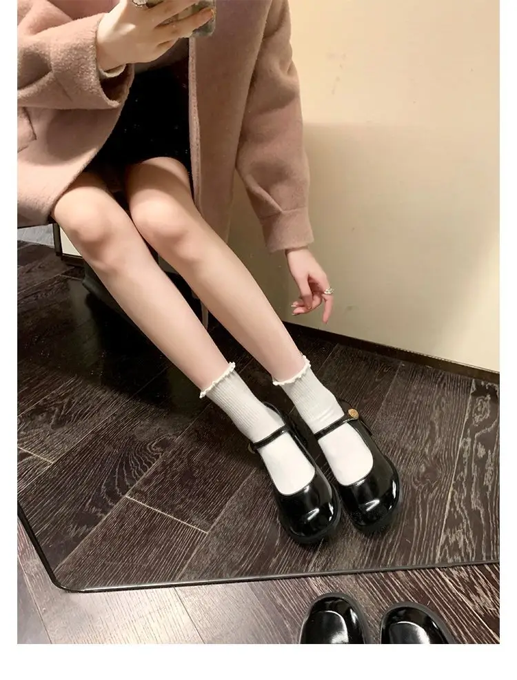 French Style One-word Buckle Belt Mary Jane Shoes for Outer Wear Thick Heel Round Toe All-match 2024 Autumn Explosions High Heel Small Leather Shoes for Women — feature 12