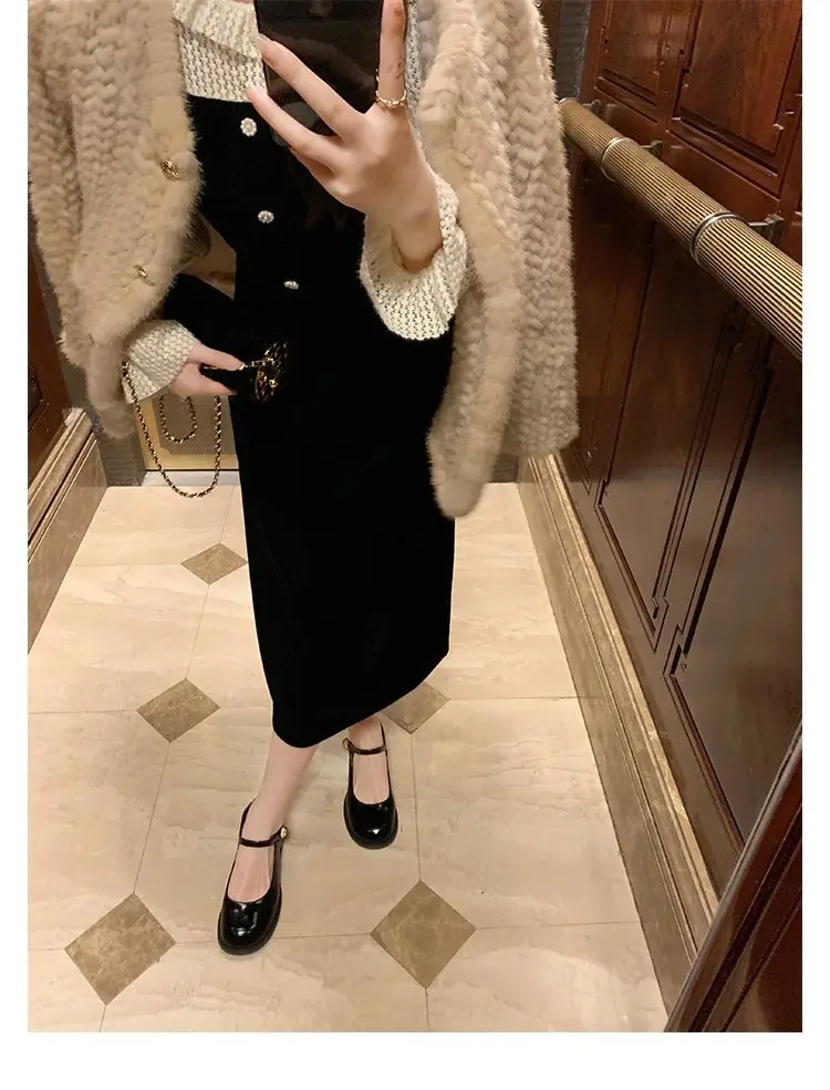 French Style One-word Buckle Belt Mary Jane Shoes for Outer Wear Thick Heel Round Toe All-match 2024 Autumn Explosions High Heel Small Leather Shoes for Women — feature 6