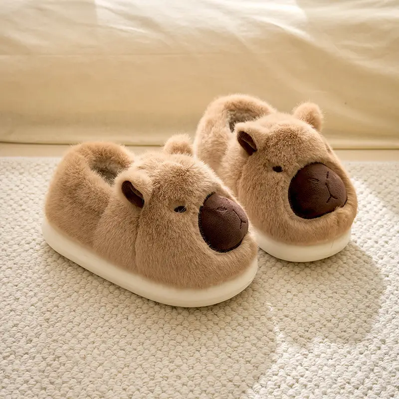 Ugly Cute Kapi Bala Cotton Shoes Winter Women's Household Cotton Slippers Winter Home Plush Slippers Plush Slippers