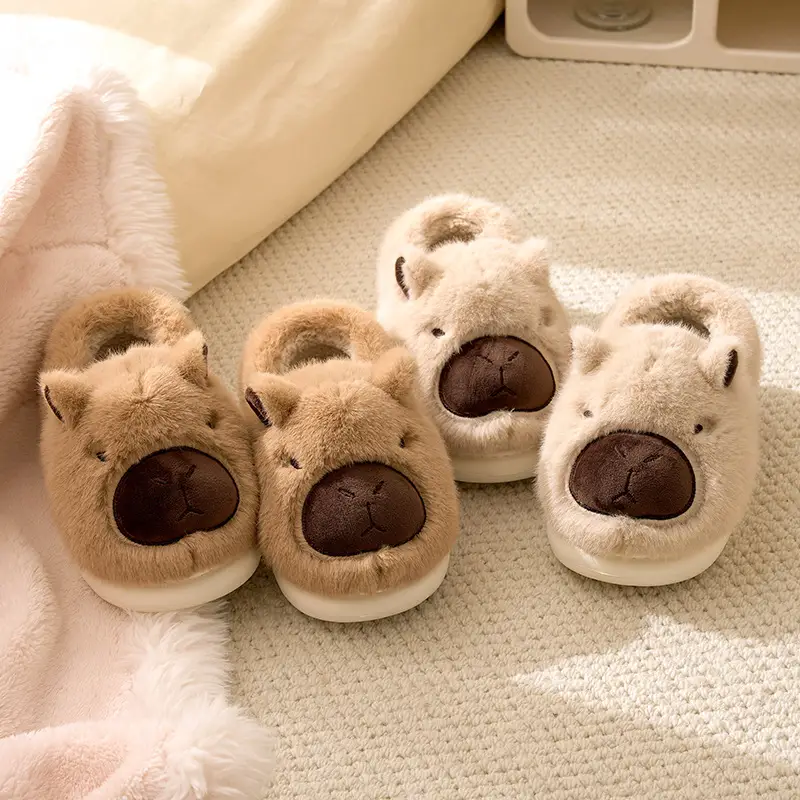 Ugly Cute Kapi Bala Cotton Shoes Winter Women's Household Cotton Slippers Winter Home Plush Slippers Plush Slippers