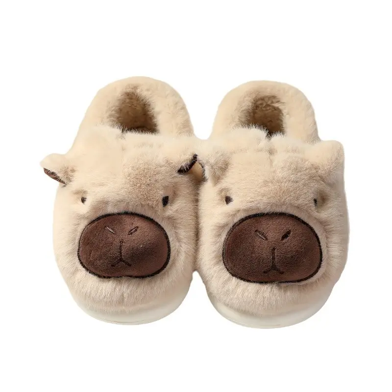 Ugly Cute Kapi Bala Cotton Shoes Winter Women's Household Cotton Slippers Winter Home Plush Slippers Plush Slippers