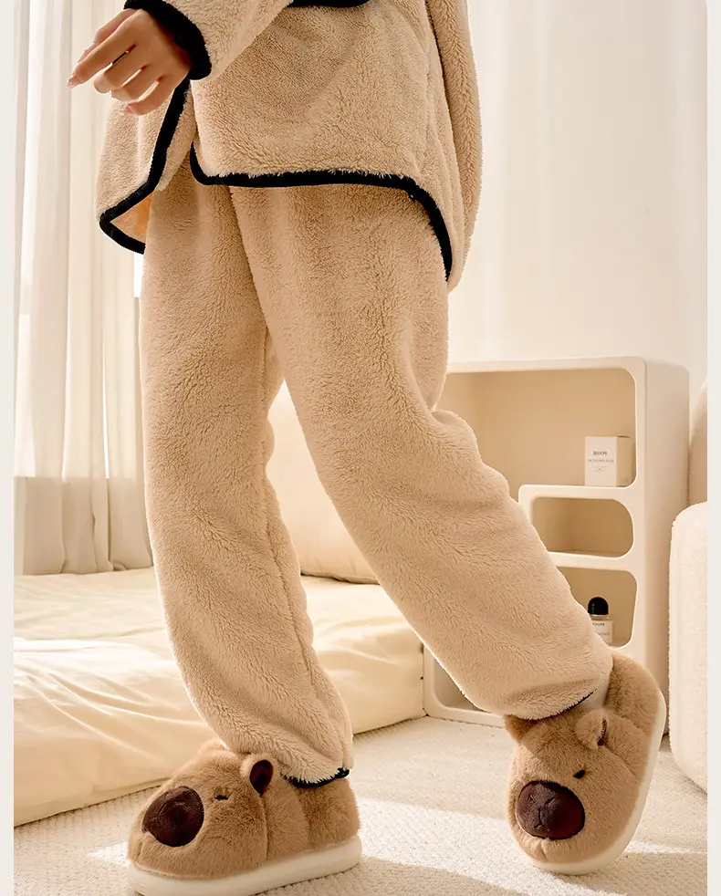 Ugly Cute Kapi Bala Cotton Shoes Winter Women's Household Cotton Slippers Winter Home Plush Slippers Plush Slippers — feature 19