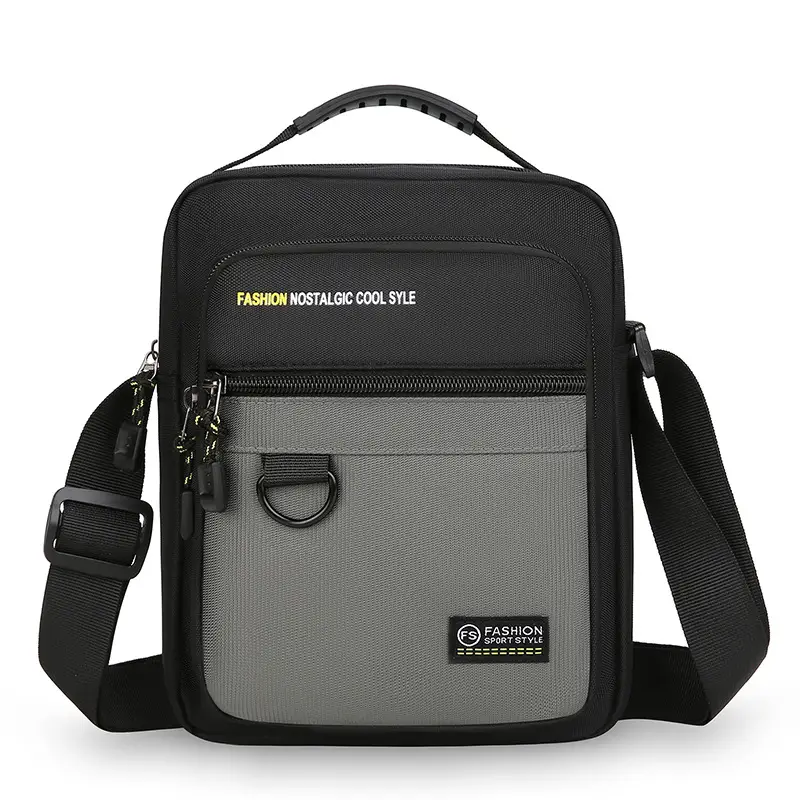 Men's Waterproof Crossbody Bag Black Large Capacity - Image 9