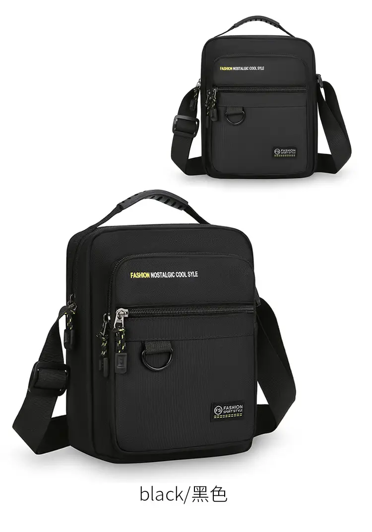 Men's Waterproof Crossbody Bag Black Large Capacity — feature 26