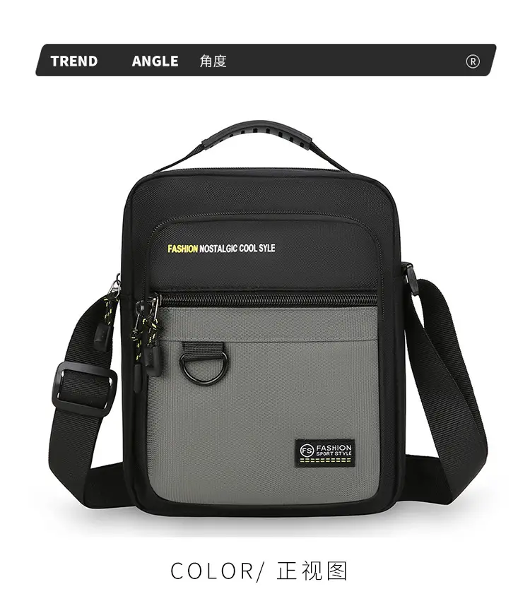 Men's Waterproof Crossbody Bag Black Large Capacity — feature 27