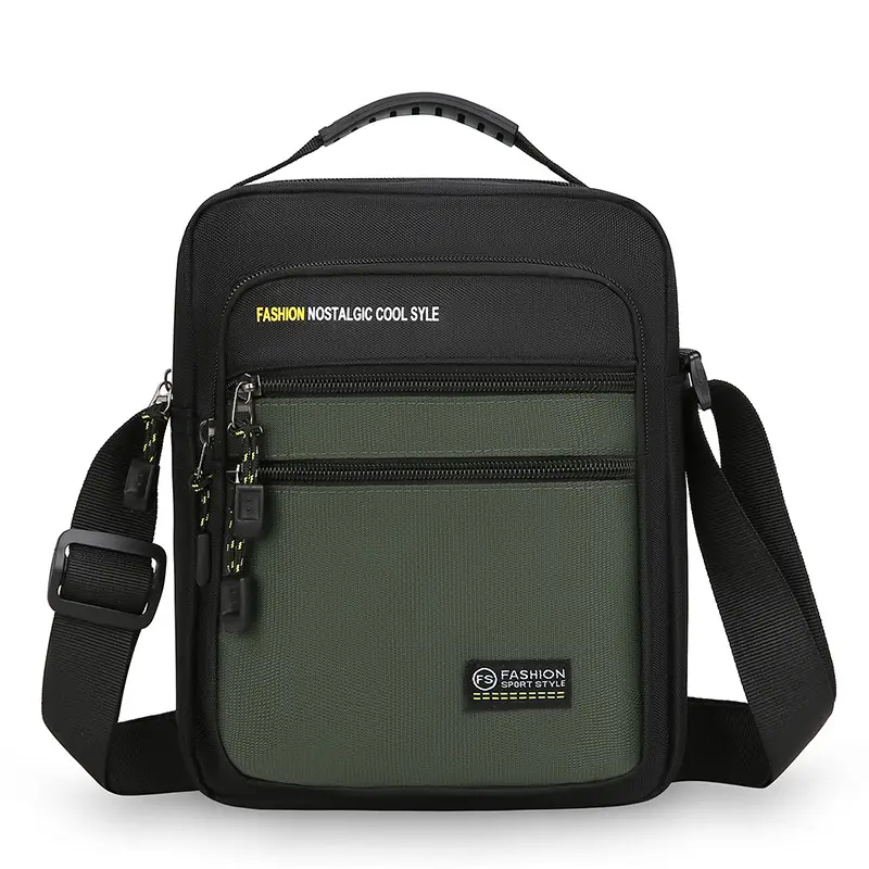Men's Black Crossbody Travel Bag Large Capacity - Image 7
