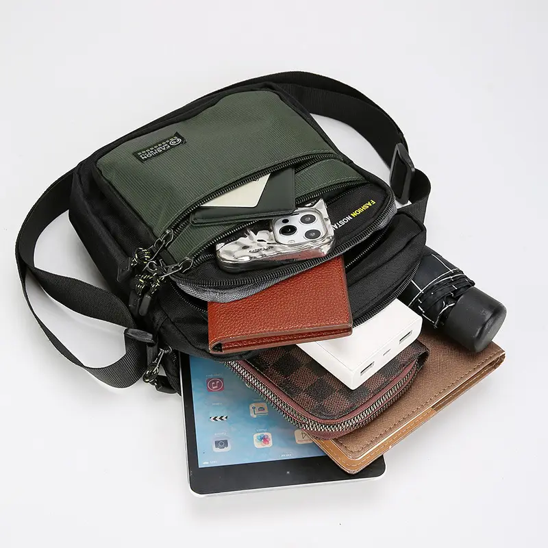 Men's Black Crossbody Travel Bag Large Capacity - Image 8