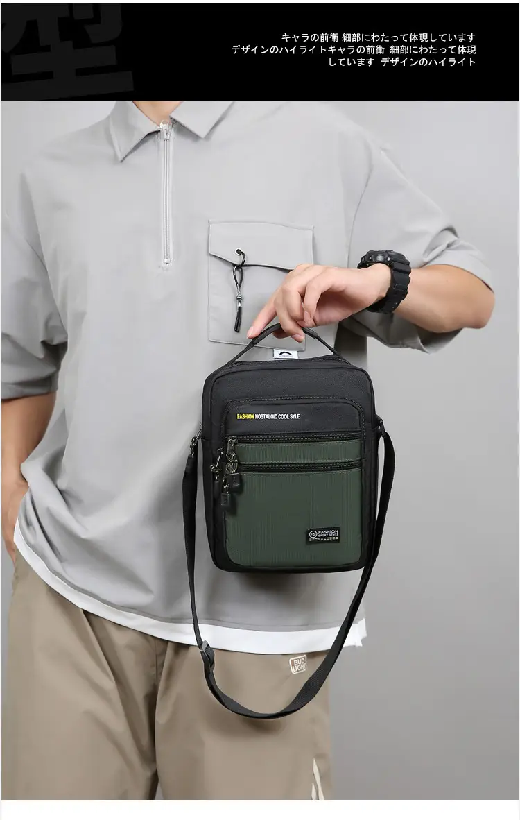Men's Black Crossbody Travel Bag Large Capacity — feature 10