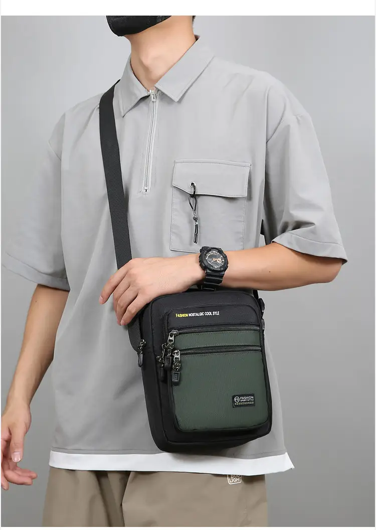 Men's Black Crossbody Travel Bag Large Capacity — feature 11