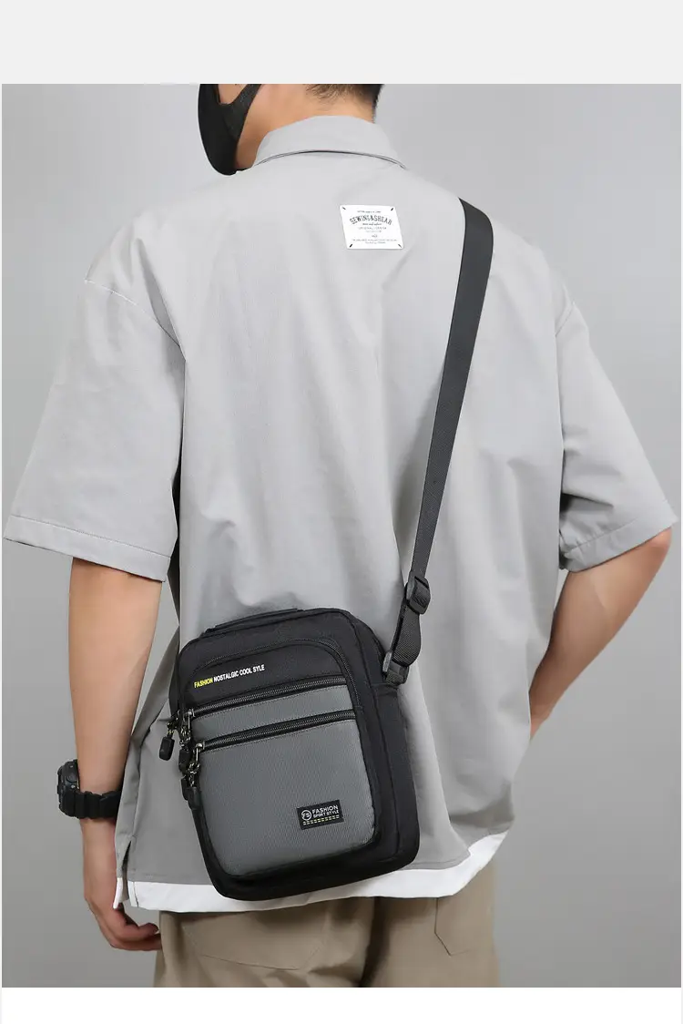 Men's Black Crossbody Travel Bag Large Capacity — feature 14