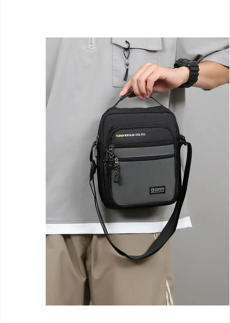 Men's Black Crossbody Travel Bag Large Capacity — feature 15