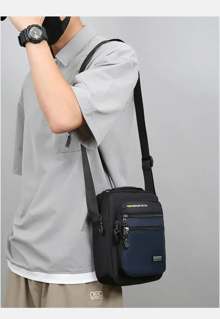 Men's Black Crossbody Travel Bag Large Capacity — feature 18