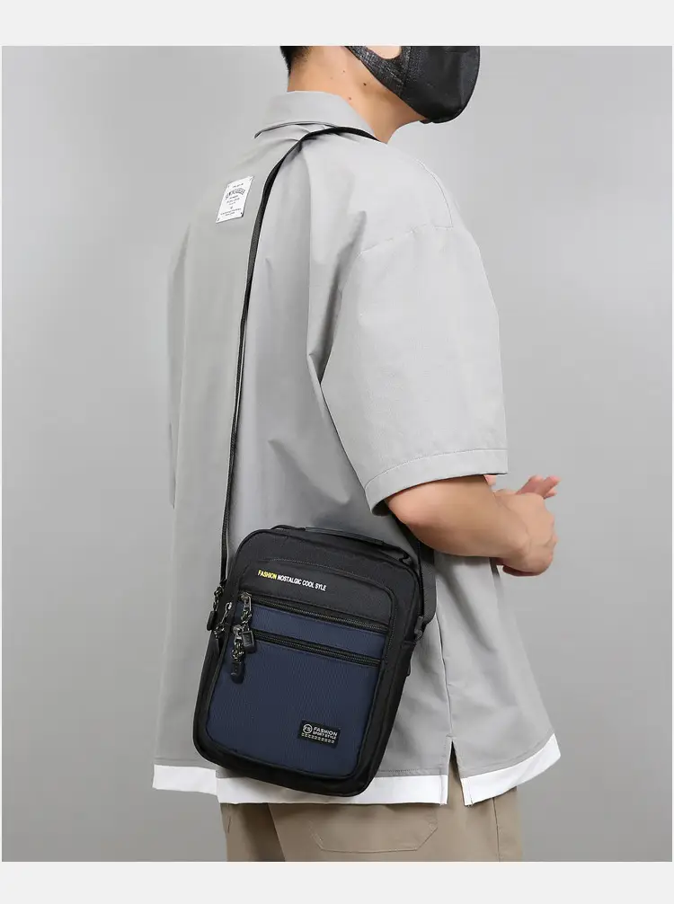 Men's Black Crossbody Travel Bag Large Capacity — feature 19