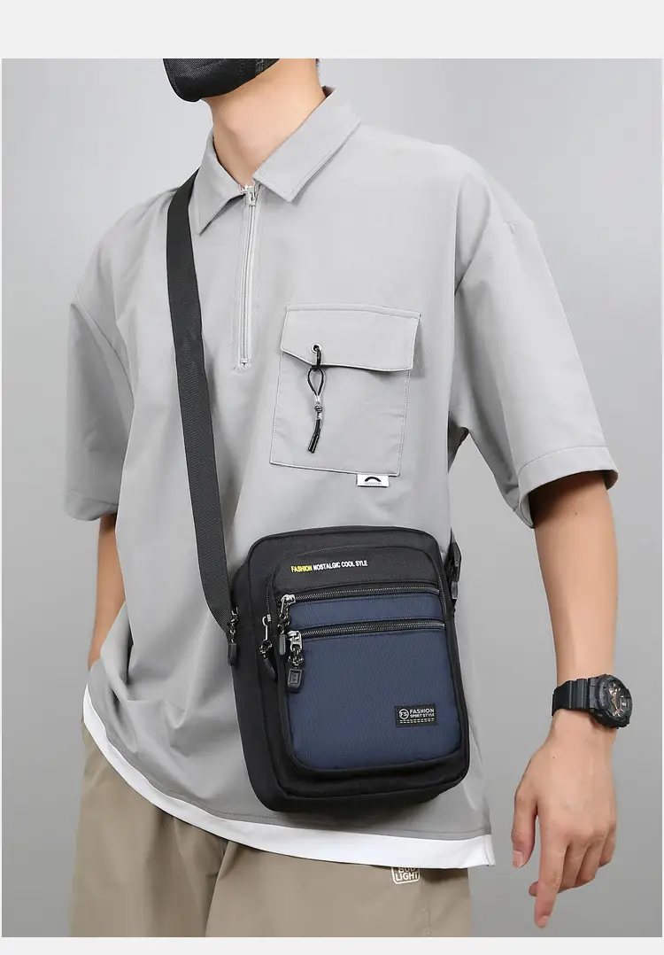 Men's Black Crossbody Travel Bag Large Capacity — feature 20