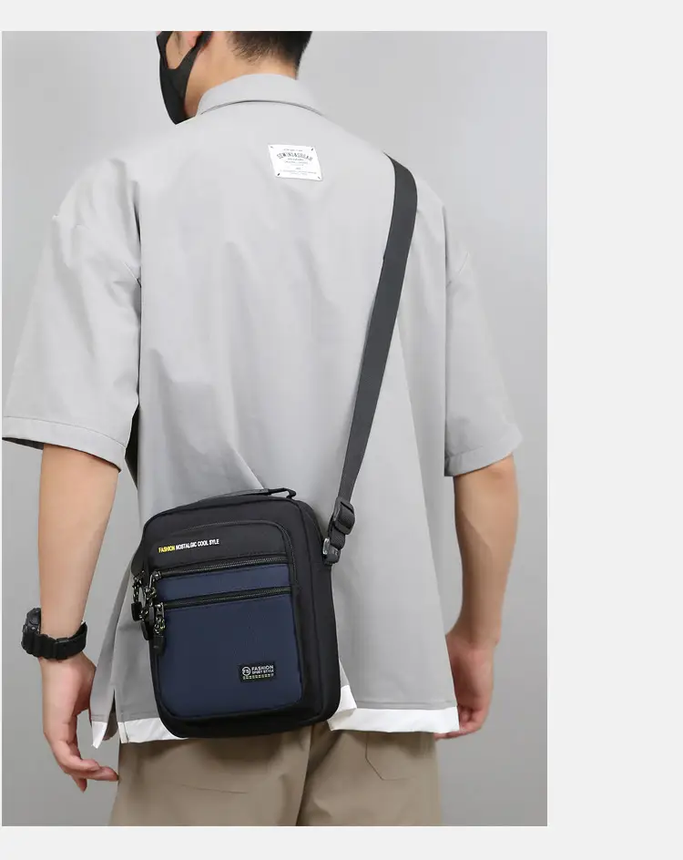Men's Black Crossbody Travel Bag Large Capacity — feature 21