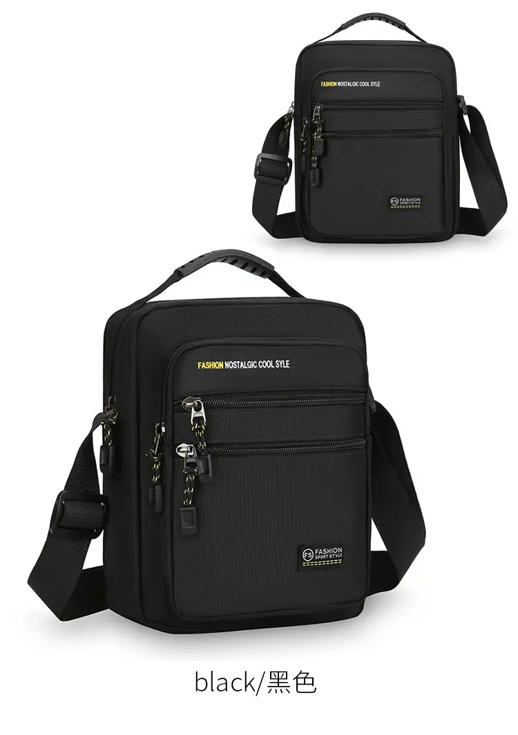 Men's Black Crossbody Travel Bag Large Capacity — feature 25