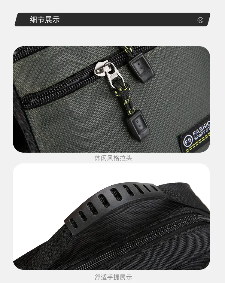 Men's Black Crossbody Travel Bag Large Capacity — feature 31