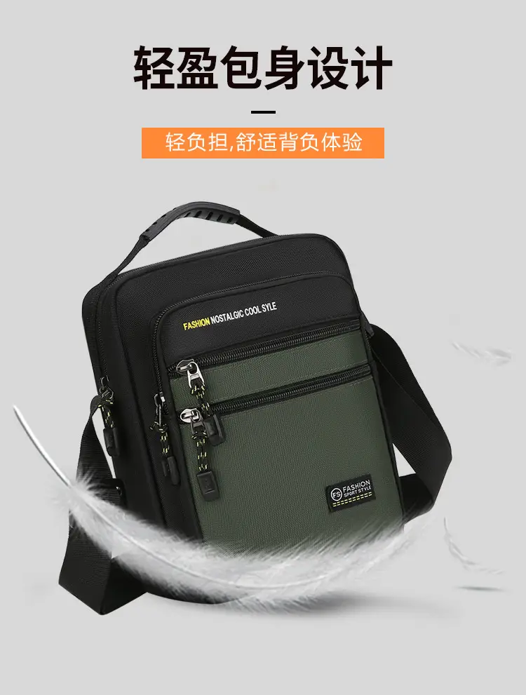Men's Black Crossbody Travel Bag Large Capacity — feature 5