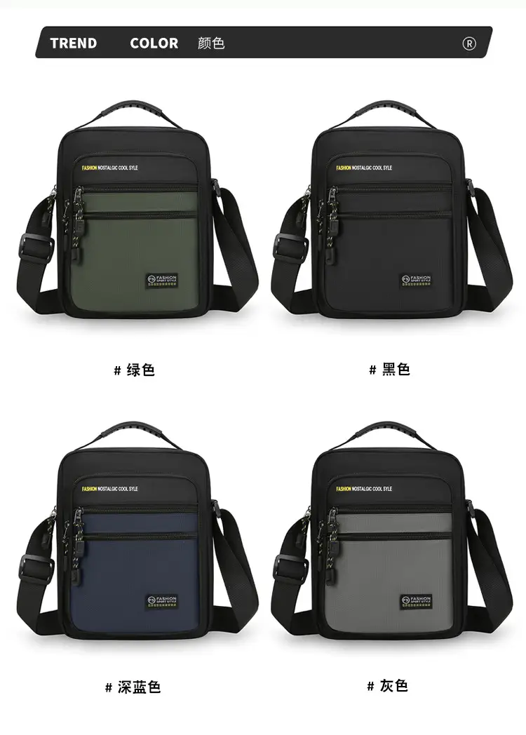 Men's Black Crossbody Travel Bag Large Capacity — feature 7